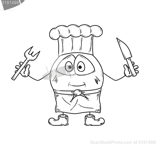 Image of emoticon cook sketch