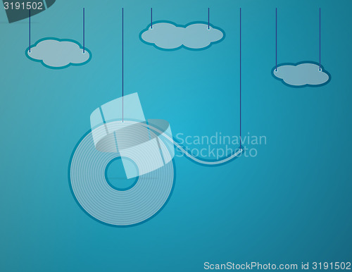 Image of blue background with roll of paper