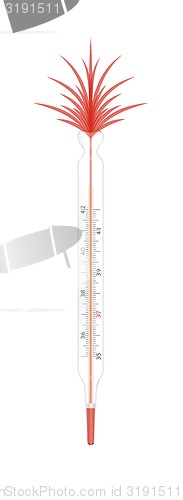 Image of broken thermometer with squirting liquid red fluid