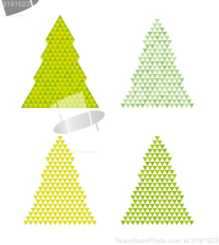Image of abstract trees with reversed triangle on the top