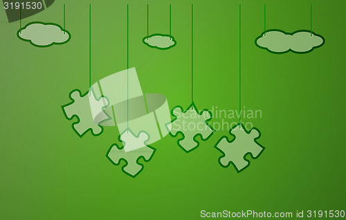 Image of green background with puzzle