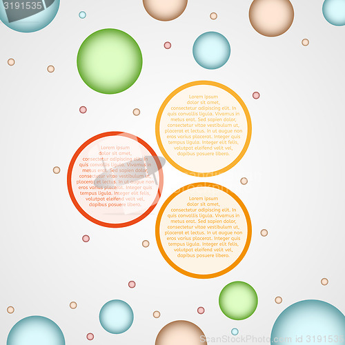 Image of infographics - three color circle panels