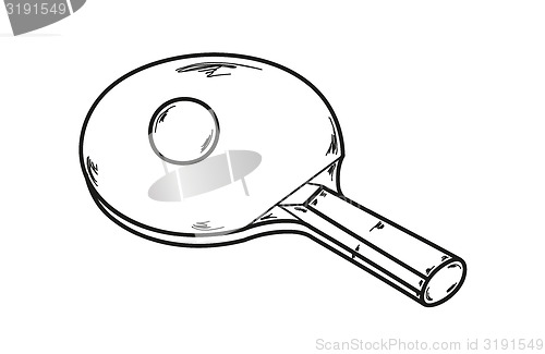 Image of one ping pong racket