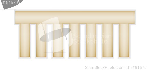 Image of empty label with shape of the comb