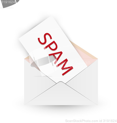 Image of envelope and spam message