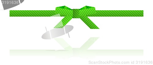 Image of green dashed bow and green dashed ribbon