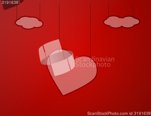 Image of red background with heart