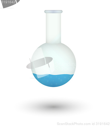 Image of flask with blue fluid