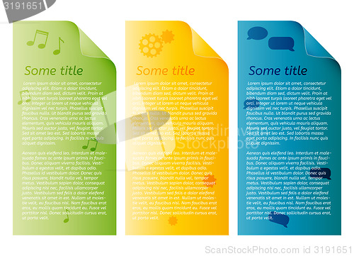 Image of info graphic with three different color papers