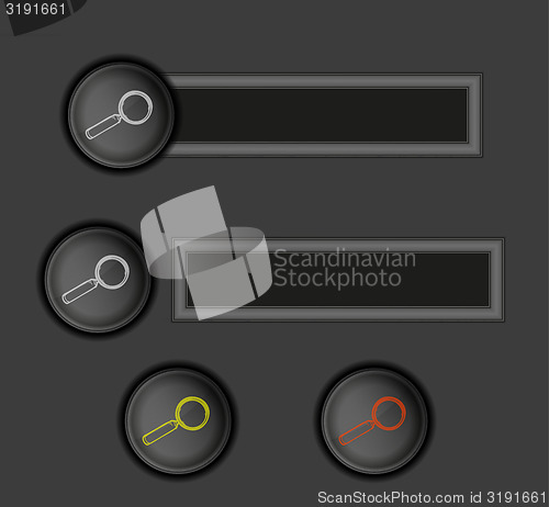 Image of buttons with magnifying glass