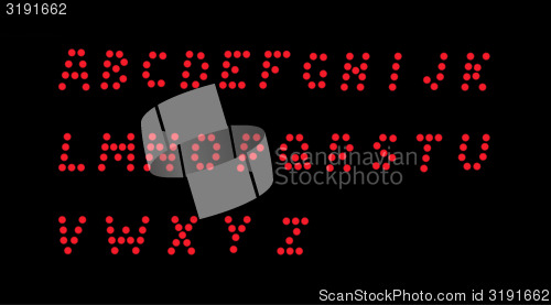 Image of led dotted alphabet