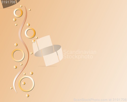 Image of gold background with rings and line