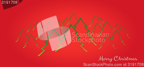Image of merry christmas card with trees