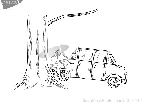 Image of car accident sketch