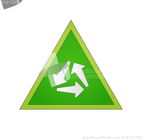 Image of circle of the arrows in the green triangle