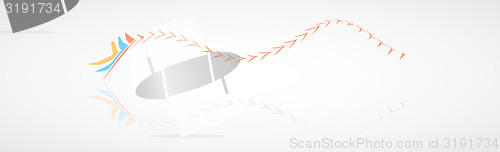 Image of color wavy arrows with reflection