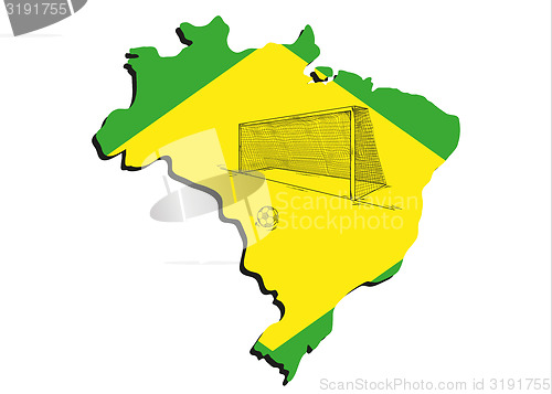 Image of brazilian map and football