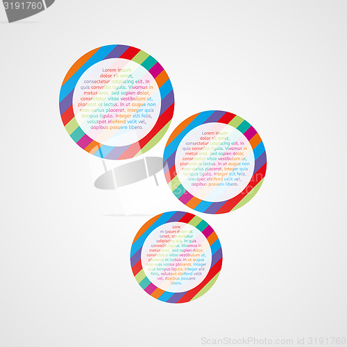 Image of infographics - three color circle panels