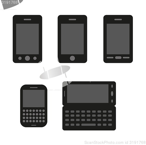 Image of smart phones silhouette