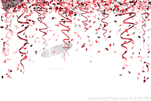 Image of falling red confetti