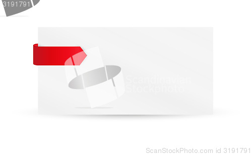 Image of ribbon or bookmark with blank paper