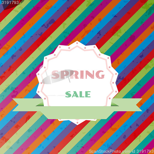 Image of spring sale colorful retro vector background