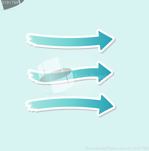 Image of three different blue arrows