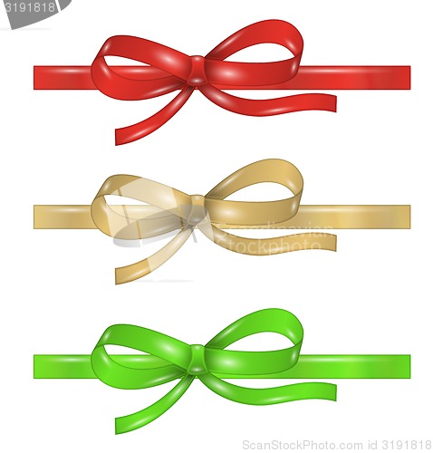 Image of set of differenet ribbons with bow