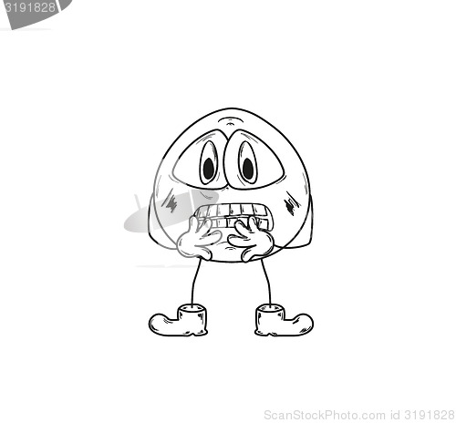 Image of emoticon frightened sketch