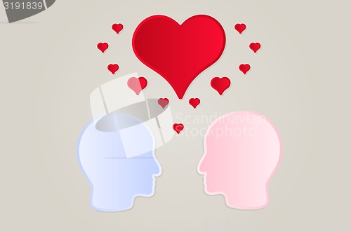 Image of faces and hearts