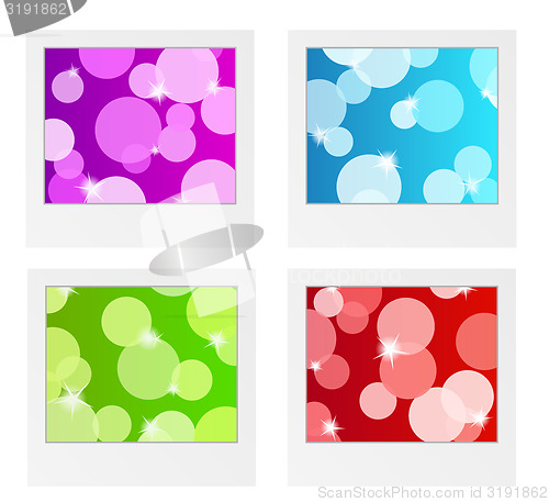 Image of photo frame collection with bubbles