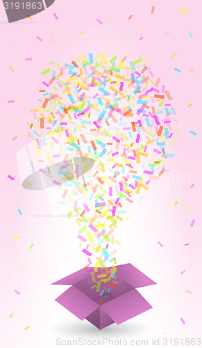 Image of paper box and confetti