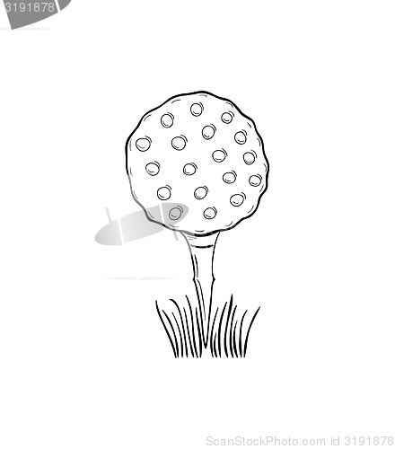 Image of sketch of the golf ball