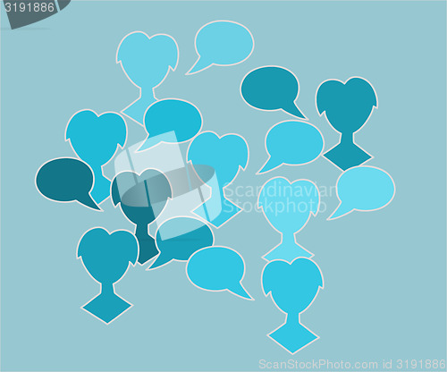 Image of blue silhouette speak bubble