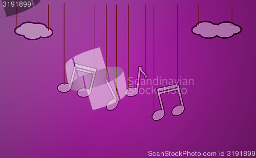 Image of violet background with music