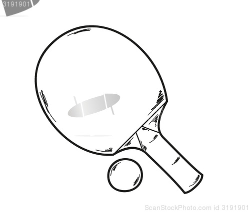 Image of one ping pong racket