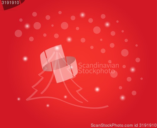 Image of christmas card with tree and stars