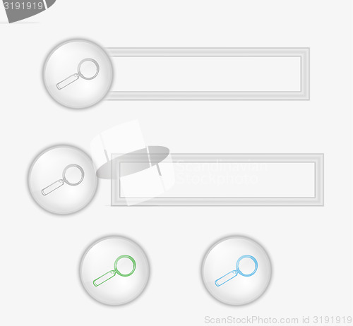 Image of buttons with magnifying glass
