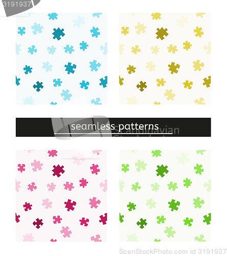 Image of seamless pattern with puzzle pieces