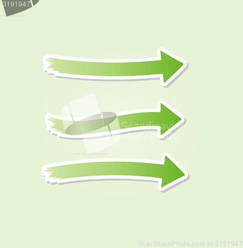 Image of three different green arrows