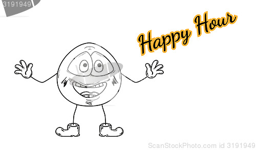 Image of happy hour with emoticon