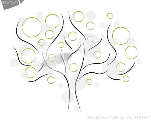 Image of abstract tree with balls