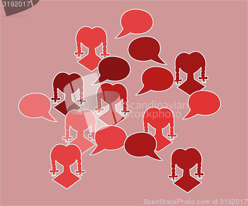 Image of red silhouette speak bubble
