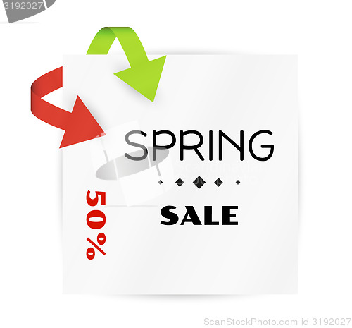 Image of spring sale card vector background