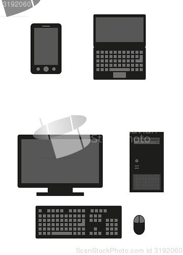 Image of computers silhouette