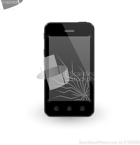 Image of smartphone with broken display