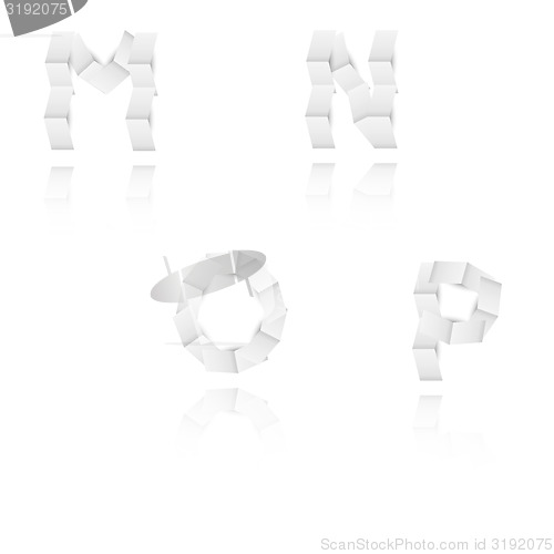 Image of paper alphabet letters / font, M, N, O, P