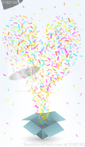 Image of paper box and confetti