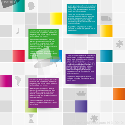 Image of field of gray and color squares