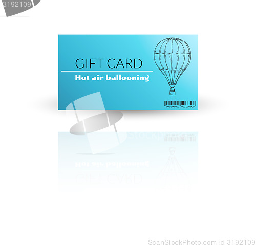Image of Modern gift card template with balloon